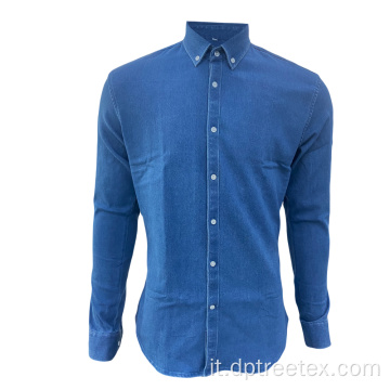 Shirt in denim casual maniche lunghe da uomo personalizzato